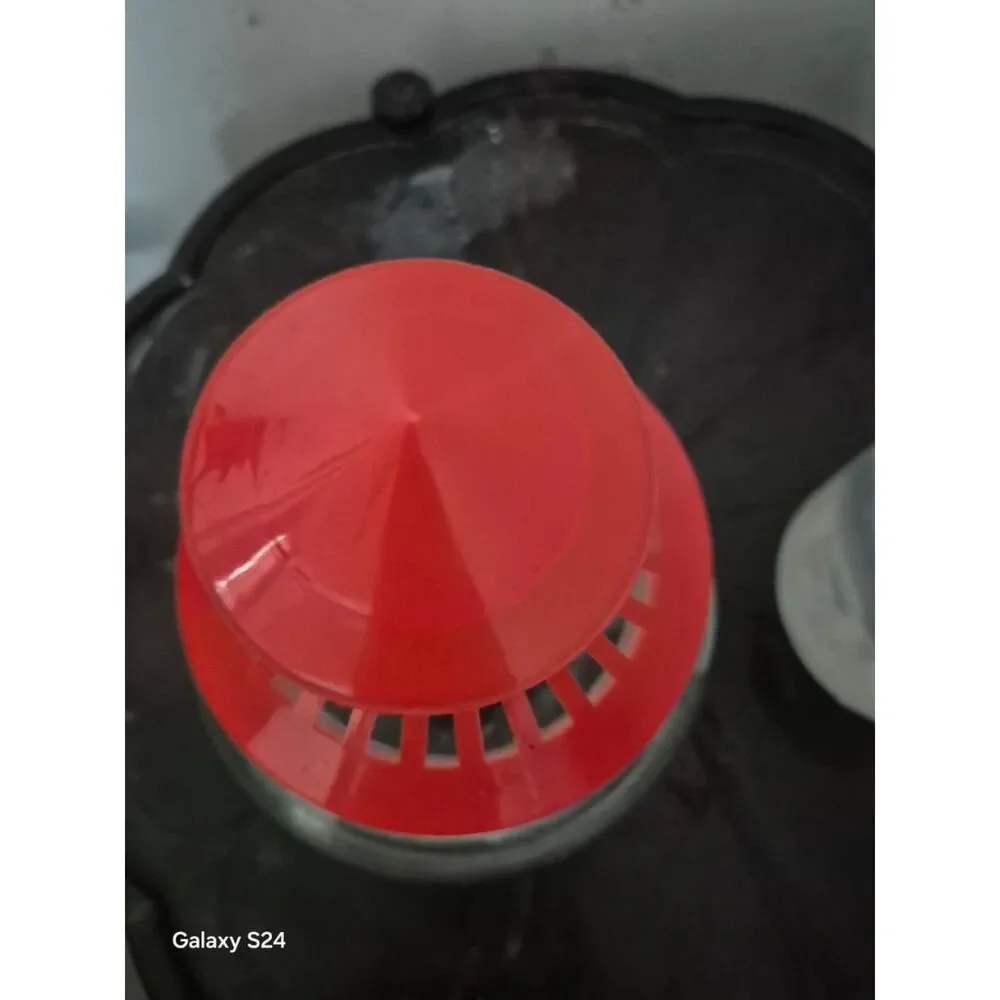 Elegant OvalShaped Glass Fish Bowl with Secure Red Cap Perfect for Home & Off